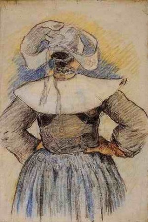 Oil gauguin,paul Painting - Four Breton Women (study) by Gauguin,Paul