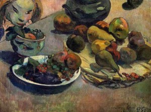 Oil gauguin,paul Painting - Fruit by Gauguin,Paul