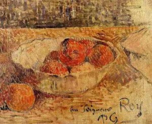 Oil gauguin,paul Painting - Fruit In A Bowl by Gauguin,Paul