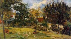 Oil gauguin,paul Painting - Geese In The Meadow by Gauguin,Paul