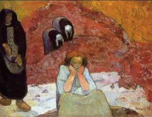 Oil gauguin,paul Painting - Grape Harvest In Arles Aka Human Misery by Gauguin,Paul
