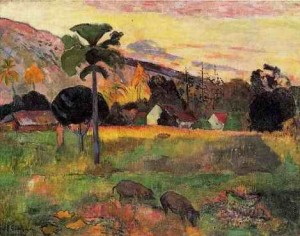 Oil gauguin,paul Painting - Haere Mai Venezi Aka Come Here by Gauguin,Paul