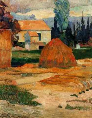 Oil gauguin,paul Painting - Haystack Near Arles by Gauguin,Paul
