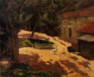 Oil gauguin,paul Painting - Henhouse by Gauguin,Paul