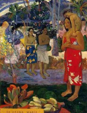 Oil gauguin,paul Painting - Ia Orana Maria Aka Hail Mary by Gauguin,Paul