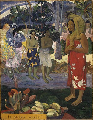 Oil gauguin,paul Painting - Ia Orana Maria (Hail Mary), 1891 by Gauguin,Paul