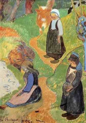Oil gauguin,paul Painting - In Brittany by Gauguin,Paul