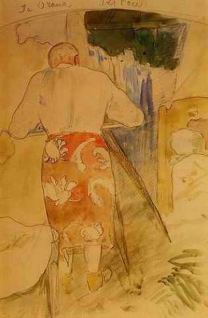 Oil portrait Painting - Ja Orana Ritou Aka Self Portrait Of The Artist At His Drawing Table Tahiti by Gauguin,Paul