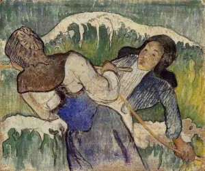 Oil gauguin,paul Painting - Kelp Gatherers by Gauguin,Paul