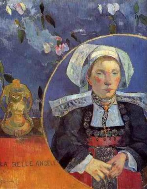 Oil gauguin,paul Painting - La Belle Angele Aka Madame Angele Satre The Inkeeper At Pont Aven by Gauguin,Paul