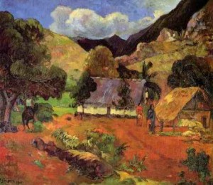 Oil landscape Painting - Landscape With Three Figures by Gauguin,Paul