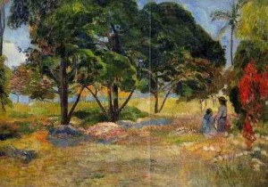 Oil landscape Painting - Landscape With Three Trees by Gauguin,Paul
