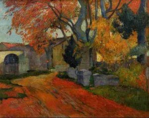 Oil gauguin,paul Painting - Lane At Alchamps Arles by Gauguin,Paul