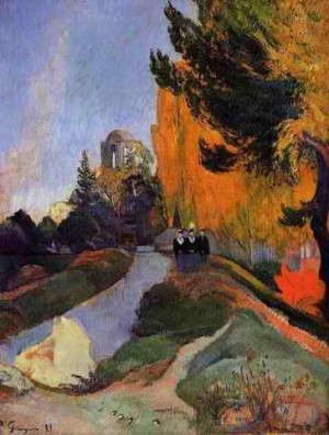 Oil gauguin,paul Painting - Les Alychamps by Gauguin,Paul