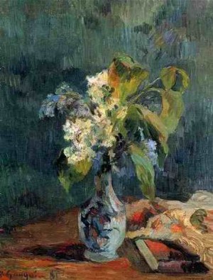 Oil gauguin,paul Painting - Lilac Bouquet by Gauguin,Paul