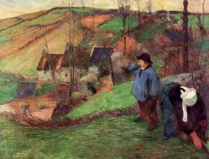Oil gauguin,paul Painting - Little Breton Shepherd by Gauguin,Paul
