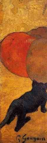 Oil gauguin,paul Painting - Little Cat by Gauguin,Paul