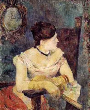 Oil gauguin,paul Painting - Madame Mette Gauguin In An Evening Dress by Gauguin,Paul