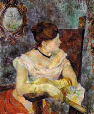 Oil gauguin,paul Painting - Madame Mette Gauguin in Evening Dress, 1884 by Gauguin,Paul