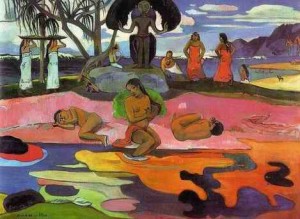 Oil gauguin,paul Painting - Mahana No Atua Aka Day Of The Gods by Gauguin,Paul