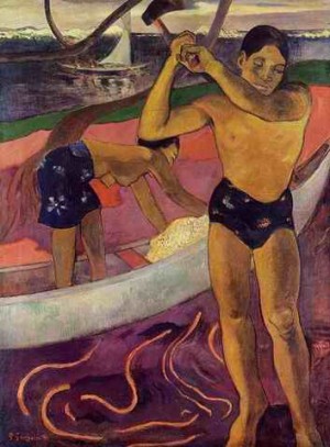 Oil gauguin,paul Painting - Man With An Ax by Gauguin,Paul