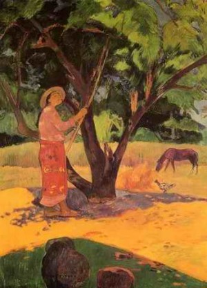 Oil gauguin,paul Painting - Mau Taporo Aka The Lemon Picker by Gauguin,Paul