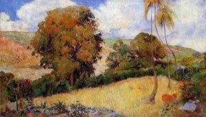 Oil gauguin,paul Painting - Meadow In Martinique] by Gauguin,Paul
