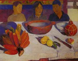 Oil gauguin,paul Painting - Meal or Bananas by Gauguin,Paul