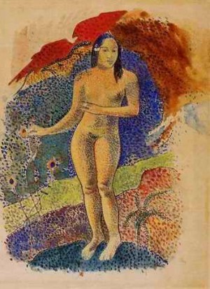 Oil gauguin,paul Painting - Nave Nave Feuna LEve Tahitienne Aka Beautiful Land Tahitian Eve by Gauguin,Paul