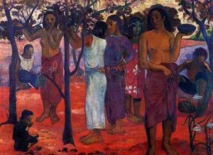 Oil gauguin,paul Painting - Nave Nave Mahana Aka Delightful Day by Gauguin,Paul