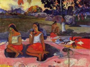 Oil gauguin,paul Painting - Nave Nave Moe Aka Delightful Drowsiness by Gauguin,Paul