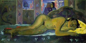 Oil gauguin,paul Painting - Nevermore  1897 by Gauguin,Paul