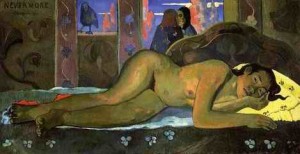 Oil gauguin,paul Painting - Nevermore Oh Tahiti by Gauguin,Paul