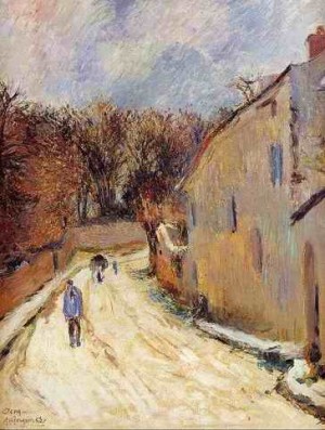 Oil gauguin,paul Painting - Osny Rue De Pontoise Winter by Gauguin,Paul