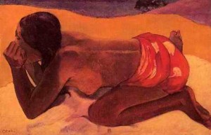Oil gauguin,paul Painting - Otahi Aka Alone by Gauguin,Paul