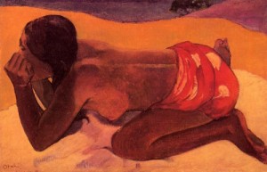 Oil gauguin,paul Painting - Otahi(Alone) by Gauguin,Paul