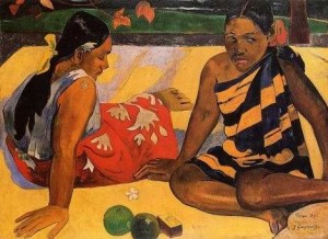Oil gauguin,paul Painting - Parau Api Aka What News by Gauguin,Paul