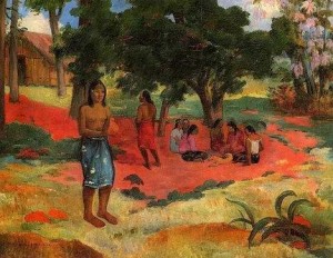 Oil gauguin,paul Painting - Paru Paru Aka Whispered Words II by Gauguin,Paul