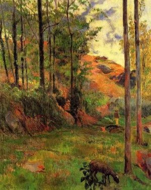 Oil gauguin,paul Painting - Path Down To The Aven by Gauguin,Paul