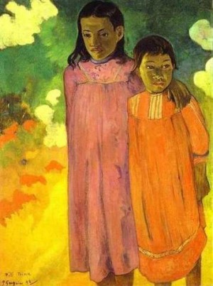 Oil gauguin,paul Painting - Piti Teina Aka Two Sisters by Gauguin,Paul