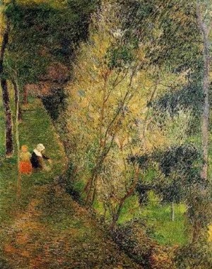 Oil woman Painting - Pont Aven Woman And Child by Gauguin,Paul