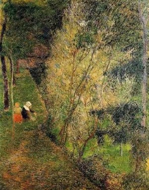 Oil gauguin,paul Painting - Pont Aven Woman And Child by Gauguin,Paul