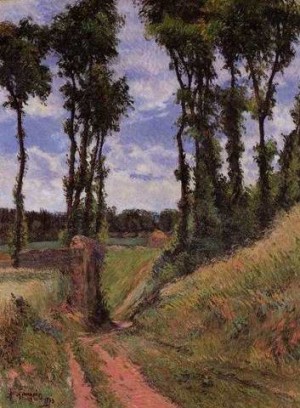 Oil gauguin,paul Painting - Poplars Osny by Gauguin,Paul