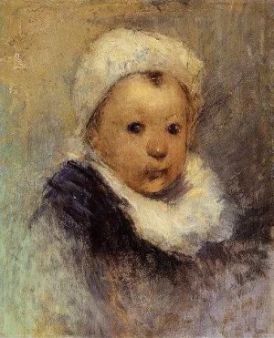 Oil gauguin,paul Painting - Portrait Of A Child by Gauguin,Paul