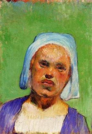 Oil woman Painting - Portrait Of A Pont Aven Woman by Gauguin,Paul