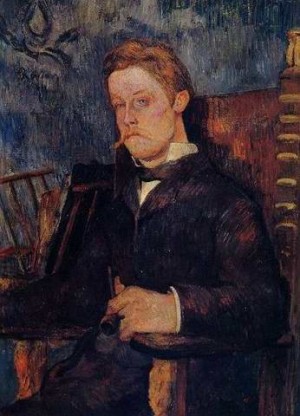 Oil gauguin,paul Painting - Portrait Of A Seated Man by Gauguin,Paul