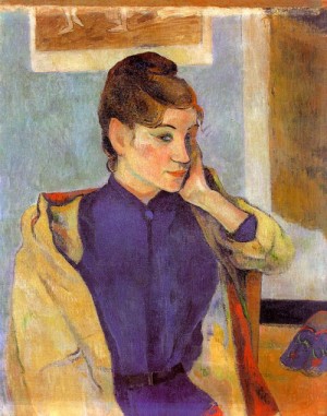 Oil the Painting - Portrait of Madeline Bernard (The sister of the artist émile Bernard), 1888 by Gauguin,Paul