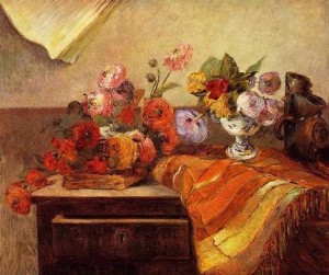 Oil gauguin,paul Painting - Pots And Bouquets by Gauguin,Paul