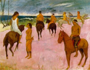 Riders on the Beach  1902 oil painting