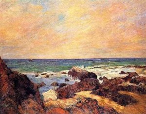 Oil sea Painting - Rocks And Sea by Gauguin,Paul